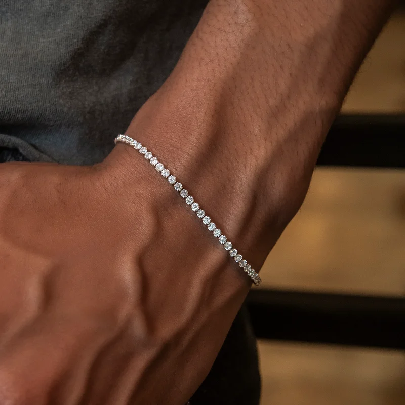 Men's Bracelets with Engraved Names-Micro Tennis Bracelet in Rose Gold