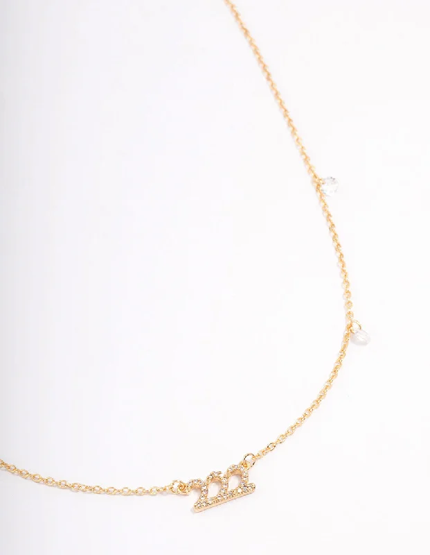 Shop Classic Women's Necklaces & Pendants with a Modern Twist-Gold Plated 222 Angel Number Cubic Zirconia Pendant Necklace Shop Classic Women's Necklaces & Pendants with a Modern Twist-Gold Plated 222 Angel Number Cubic Zirconia Pendant Necklace