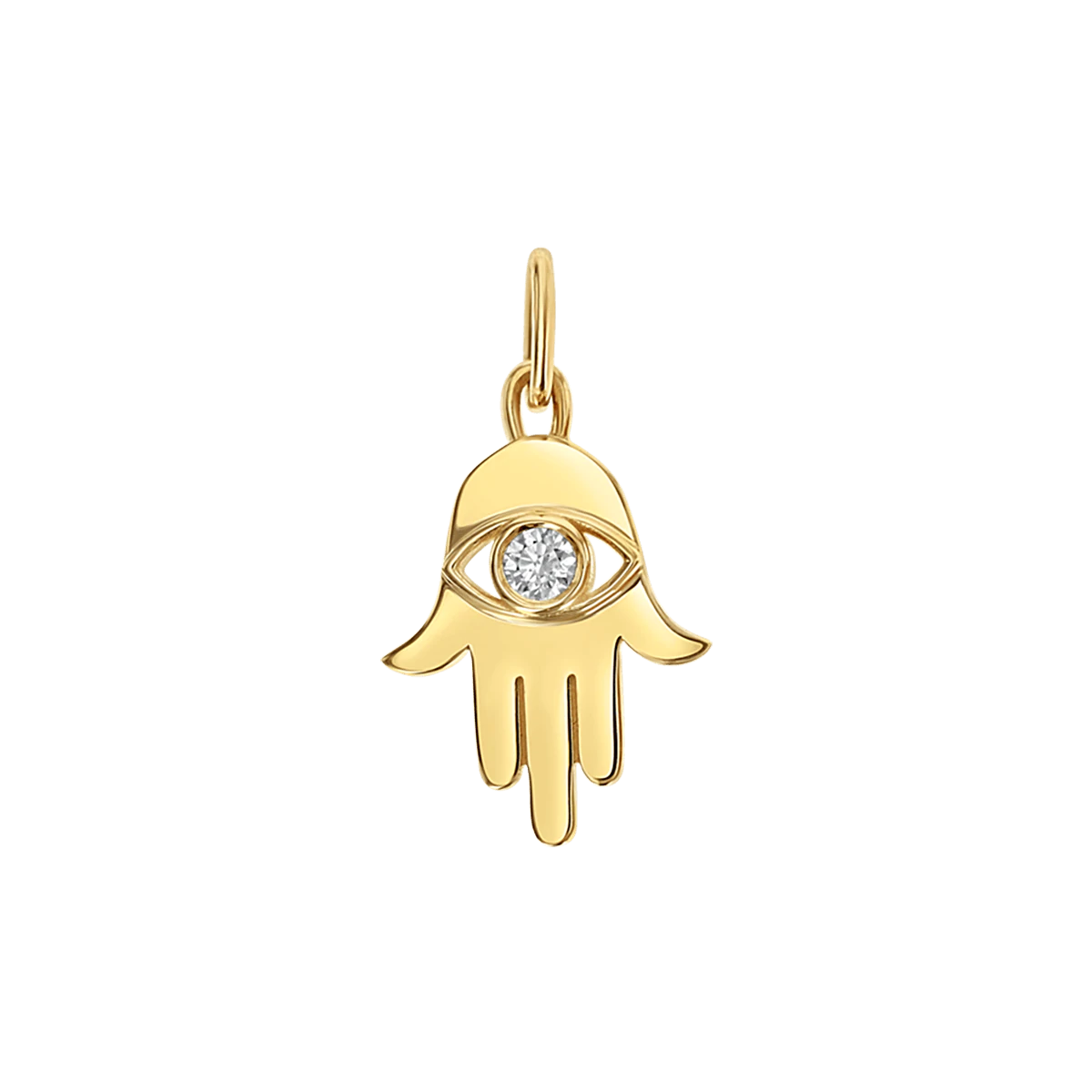 Shop Classic Women's  Necklaces & Pendants with a Modern Twist-Kids Hamsa Diamond Eye Charm