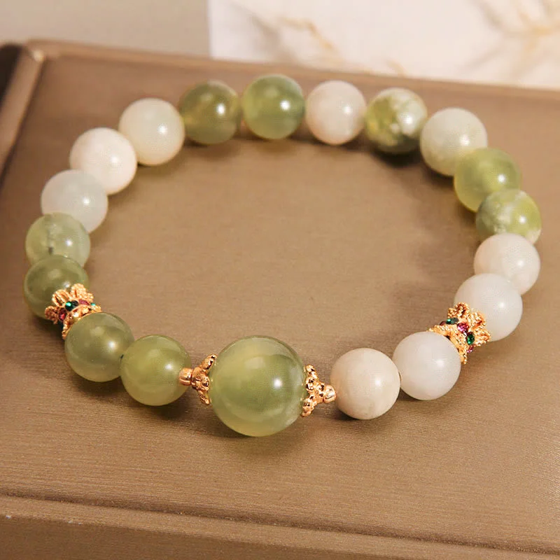 Designer Gold Bangles for Women-Buddha Stones Green Grape Color Jade Abundance Bracelet Designer Gold Bangles for Women-Buddha Stones Green Grape Color Jade Abundance Bracelet