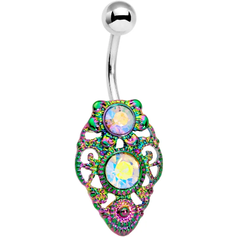 Stylish Belly Rings for Fashionistas -Aurora Gem Charming Rainbow Deco Charm Belly Ring Stylish Belly Rings for Fashionistas -Aurora Gem Charming Rainbow Deco Charm Belly Ring