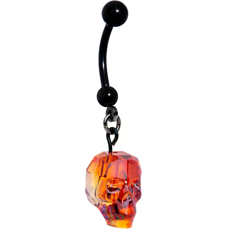 Comfortable Belly Rings with Chic Design -Handmade Red Skull Dangle Belly Ring Created with Crystals Comfortable Belly Rings with Chic Design -Handmade Red Skull Dangle Belly Ring Created with Crystals