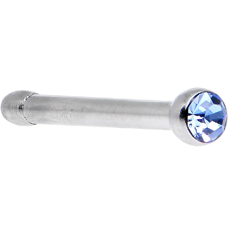 Nose Rings with Leaf Shape -Aqua Nose Bone Created with Crystals