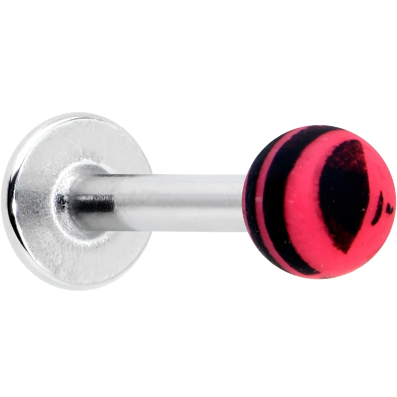 Lip Rings with Shiny Finishes16 Gauge 5/16 Matte Pink Zebra Stripe Labret Monroe Tragus