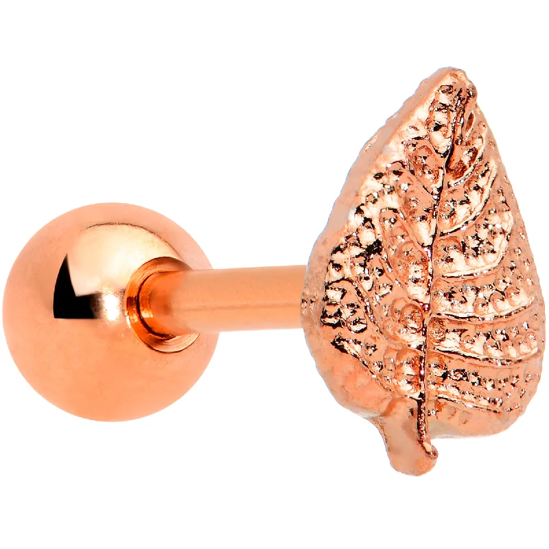 Women's Earrings – Elegant Designs for Every Personality--16 Gauge 1/4 Rose Gold Tone Fall Texture Leaf Cartilage Tragus Earring Women's Earrings – Elegant Designs for Every Personality--16 Gauge 1/4 Rose Gold Tone Fall Texture Leaf Cartilage Tragus Earring