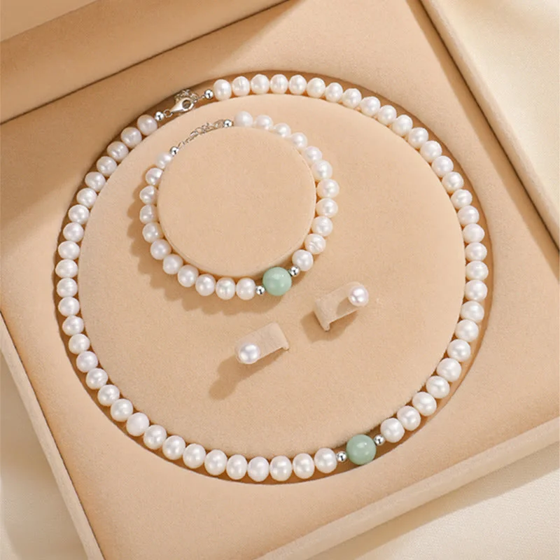 Women's Earrings – Elegant Designs for Every Personality--Buddha Stones 925 Sterling Silver Natural Pearl Jade Healing Necklace Bracelet Earrings With Gift Box