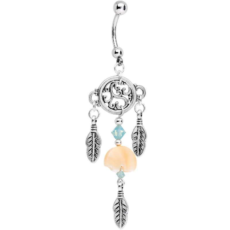 Designer Belly Rings for Stunning Style -Bear Dreamcatcher Belly Ring Created with Crystals