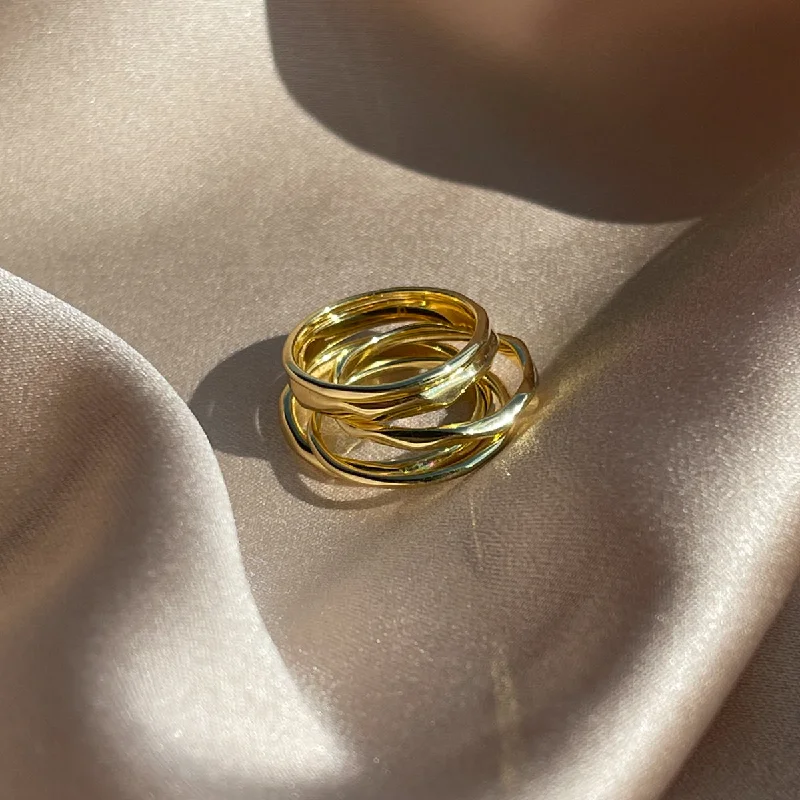 Chic Women's Rings for Fashion-Forward Looks-Forever Stack Vermeil Ring Set