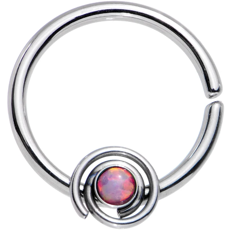 Nose Rings for Women’s Trendy Style -16 Gauge 3/8 Pink Synthetic Opal Swirl Set Circular Ring Nose Rings for Women’s Trendy Style -16 Gauge 3/8 Pink Synthetic Opal Swirl Set Circular Ring