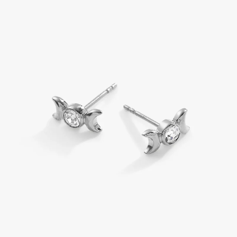 Women's Earrings – Elegant Designs for Every Personality--Crystal Lunar Phase Mini Stud Earrings