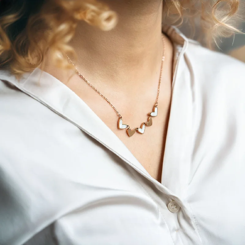 Modern Bangles with Contemporary Designs for Women-Mini Hearts Reversible Necklace