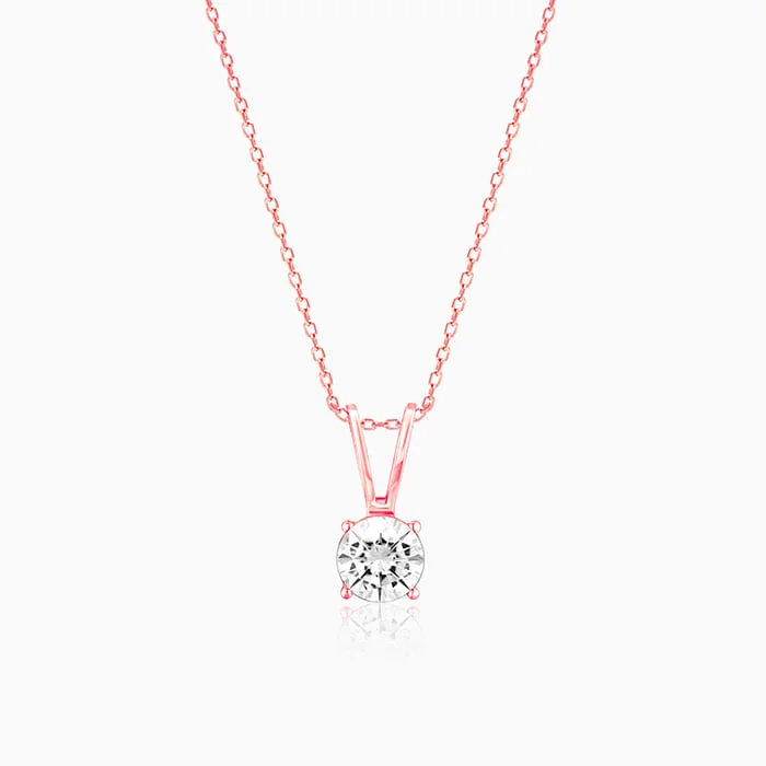 Shop Classic Women's  Necklaces & Pendants with a Modern Twist-Rose Gold Zircon Pendant with Link Chain