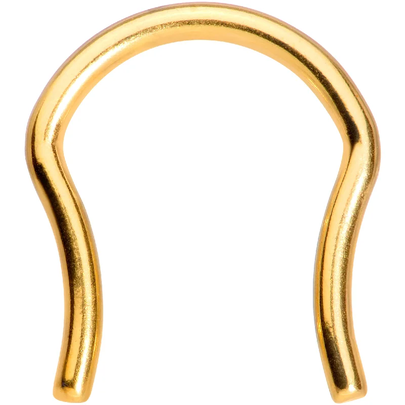 Nose Rings for Simple Looks -14 Gauge 5/8 Gold Tone ASTM F-136 Implant Grade Titanium Septum Retainer Nose Rings for Simple Looks -14 Gauge 5/8 Gold Tone ASTM F-136 Implant Grade Titanium Septum Retainer
