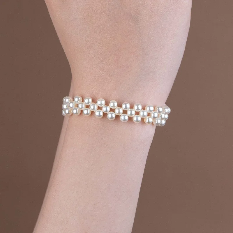 Shop Classic Women's  Necklaces & Pendants with a Modern Twist-Braided Pearl Bracelet