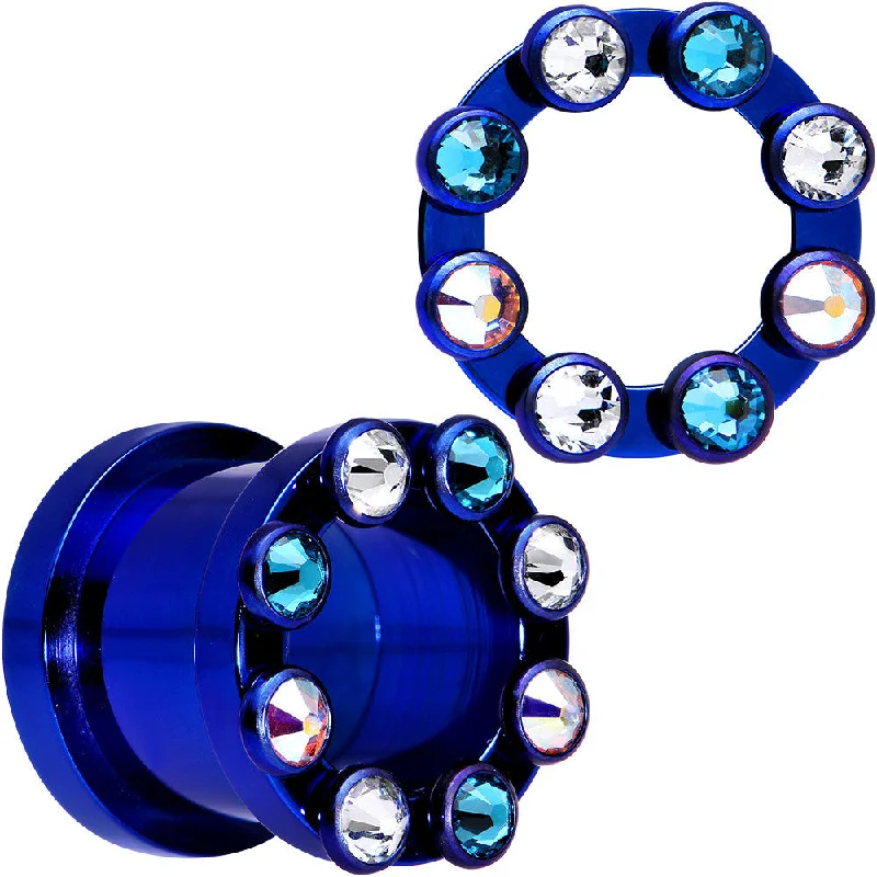 Women's Earrings – Elegant Designs for Every Personality--13mm Dark Blue Titanium Tunnels with Removable Dermal Tops Women's Earrings – Elegant Designs for Every Personality--13mm Dark Blue Titanium Tunnels with Removable Dermal Tops