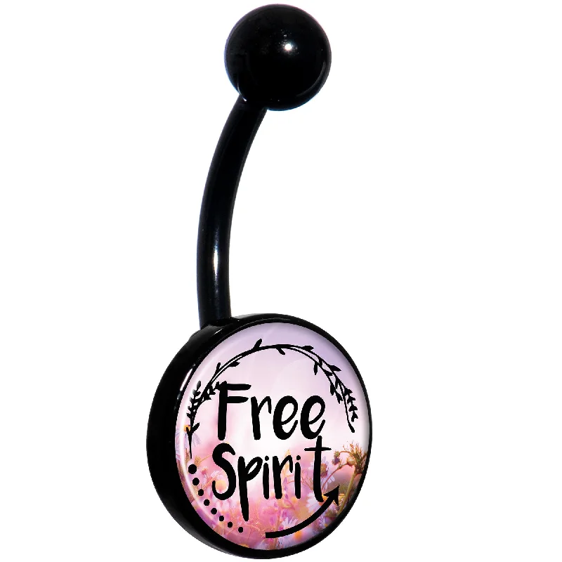 Designer Belly Rings with Artistic Features -Free Spirit Black Belly Ring