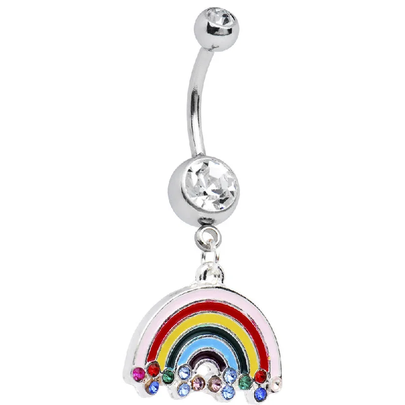 Comfortable Belly Rings for Daily Fashion -Sparkling Paradise Rainbow Belly Ring