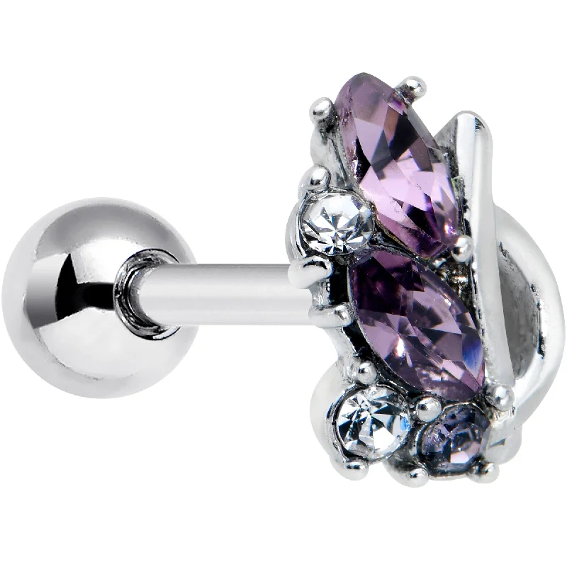 Women's Earrings – Elegant Designs for Every Personality--16 Gauge 1/4 Clear Purple Gem Abstract Elegance Cartilage Tragus Women's Earrings – Elegant Designs for Every Personality--16 Gauge 1/4 Clear Purple Gem Abstract Elegance Cartilage Tragus
