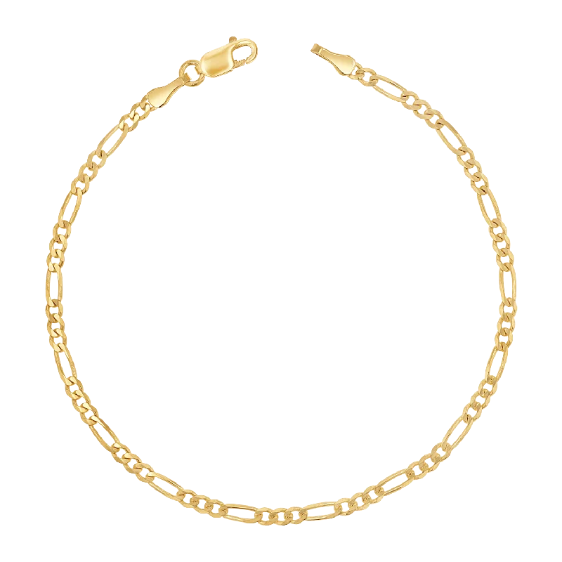 Gold-Plated Bracelets for Men-Figaro Chain Bracelet
