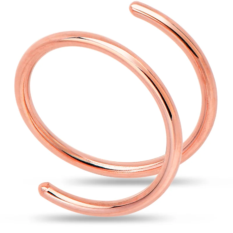 Statement Nose Rings -Double Hoop Nose 14k Rose Gold Filled Spiral Nose Ring (Select Your Size) Statement Nose Rings -Double Hoop Nose 14k Rose Gold Filled Spiral Nose Ring (Select Your Size)