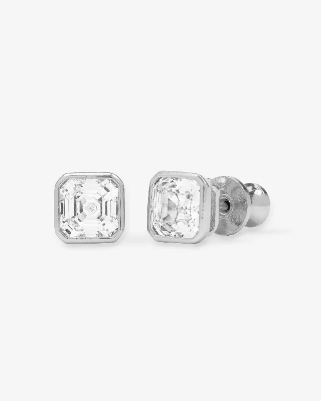 Women's Earrings – Elegant Designs for Every Personality--Duchess 6mm Studs - Silver|White Diamondettes Women's Earrings – Elegant Designs for Every Personality--Duchess 6mm Studs - Silver|White Diamondettes