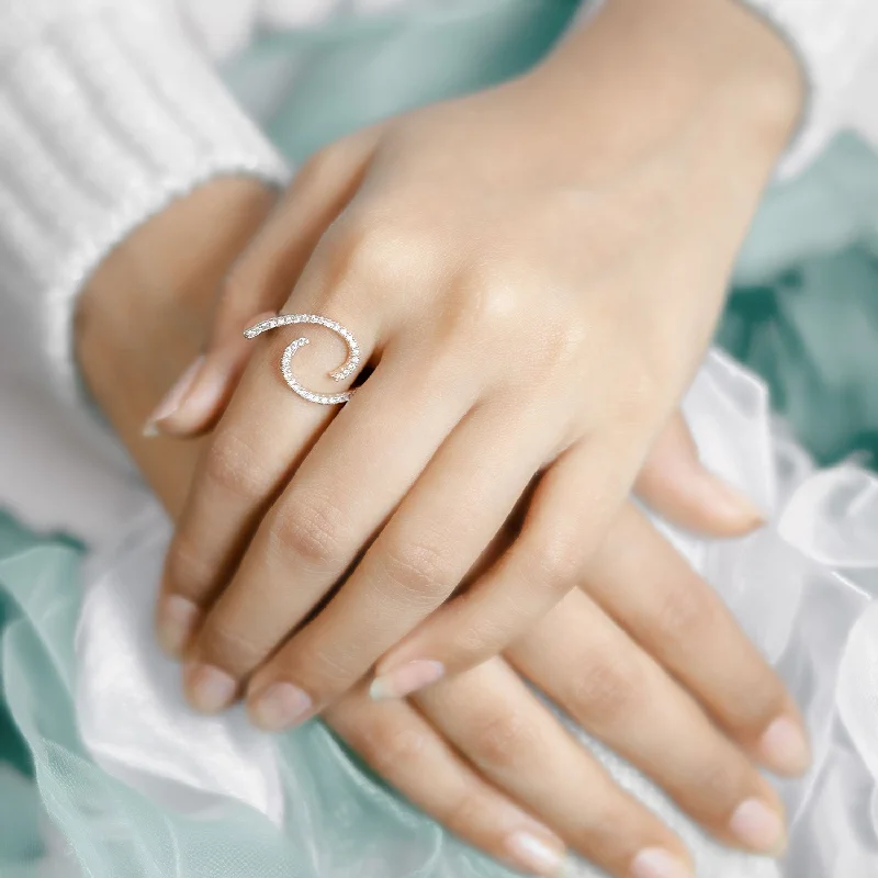 Shop Classic Women's  Necklaces & Pendants with a Modern Twist-Rose Gold Swirl Ring