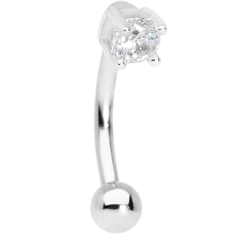 Women's Earrings – Elegant Designs for Every Personality--5/16 Clear CZ Gem Fashionista Curved Eyebrow Rook Earring Women's Earrings – Elegant Designs for Every Personality--5/16 Clear CZ Gem Fashionista Curved Eyebrow Rook Earring