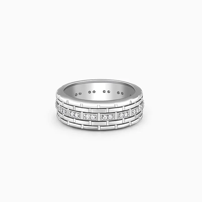 Shop Durable Men's Earrings for Everyday Wear-Silver Life's Milestones Ring For Him