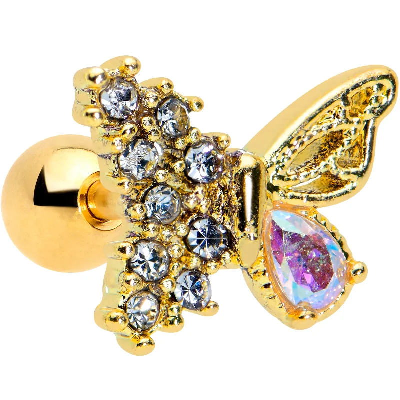 Women's Earrings – Elegant Designs for Every Personality--16 Gauge 1/4 Clear Aurora Gem Super Glam Butterfly Cartilage Tragus Women's Earrings – Elegant Designs for Every Personality--16 Gauge 1/4 Clear Aurora Gem Super Glam Butterfly Cartilage Tragus