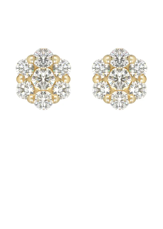 Shop Durable Men's Earrings for Everyday Wear-Mens Stud Diamond Earrings | 1.7 Carats 14K Yellow Gold Shop Durable Men's Earrings for Everyday Wear-Mens Stud Diamond Earrings | 1.7 Carats 14K Yellow Gold