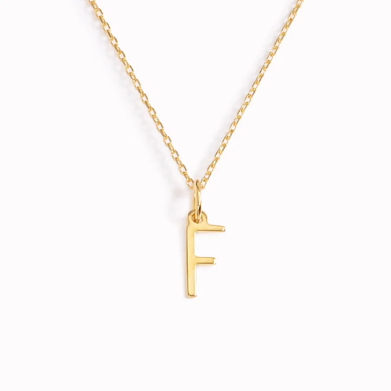 Shop Classic Women's  Necklaces & Pendants with a Modern Twist-F Necklace / Gold Initial Necklace