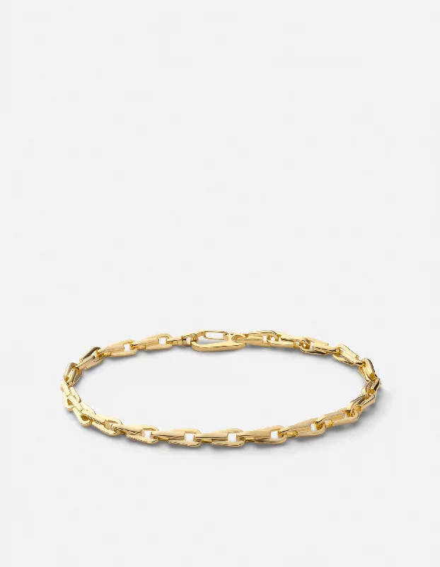 Stylish Bracelets for Men with Engraving-Leon Bracelet, Gold Vermeil