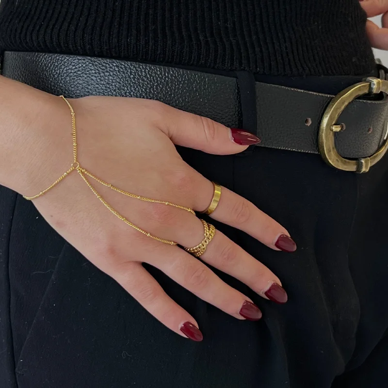 Custom Bangle Bracelets for Women-Isla Hand Chain