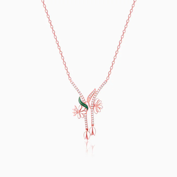 Shop Classic Women's Necklaces & Pendants with a Modern Twist-Rose Gold Snowy Safed Musli Necklace Shop Classic Women's Necklaces & Pendants with a Modern Twist-Rose Gold Snowy Safed Musli Necklace