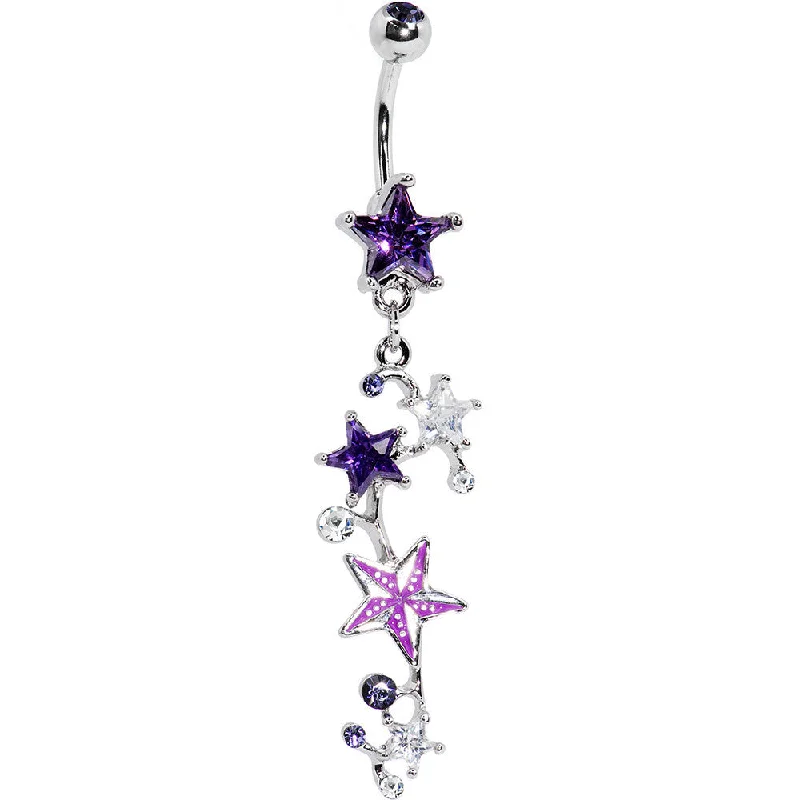 Comfortable Belly Rings for Active Use -Twist Tanaznite Cubic Zirconia Nautical Star Belly Ring Comfortable Belly Rings for Active Use -Twist Tanaznite Cubic Zirconia Nautical Star Belly Ring