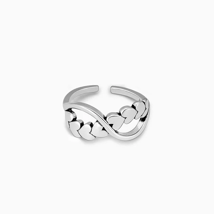 Chic Women's Rings for Fashion-Forward Looks-Silver Infinite Love Ring