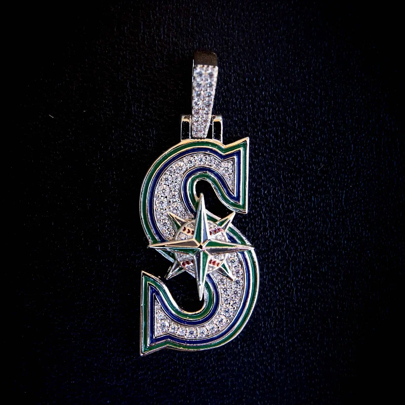 Exclusive Men's Necklaces & Pendants for the Modern Gentleman-Seattle Mariners Official MLB Logo Pendant Exclusive Men's Necklaces & Pendants for the Modern Gentleman-Seattle Mariners Official MLB Logo Pendant
