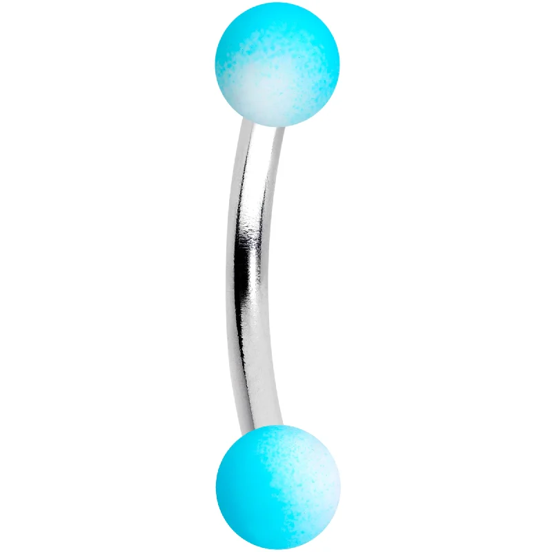 Women's Earrings – Elegant Designs for Every Personality--16 Gauge 5/16 Blue White Ombre Soft Finish Curved Eyebrow Ring