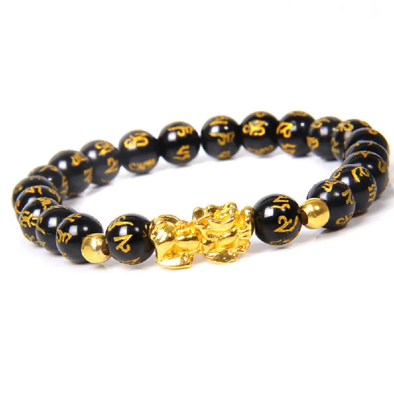 Stylish Personalized Bracelets for Men-Buddha Stones FengShui Lucky Pixiu Obsidian Wealth Bracelet Stylish Personalized Bracelets for Men-Buddha Stones FengShui Lucky Pixiu Obsidian Wealth Bracelet