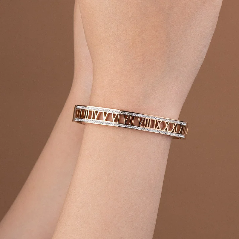 Customized Bangles for Women-Roman Diamond Reversible Bracelet