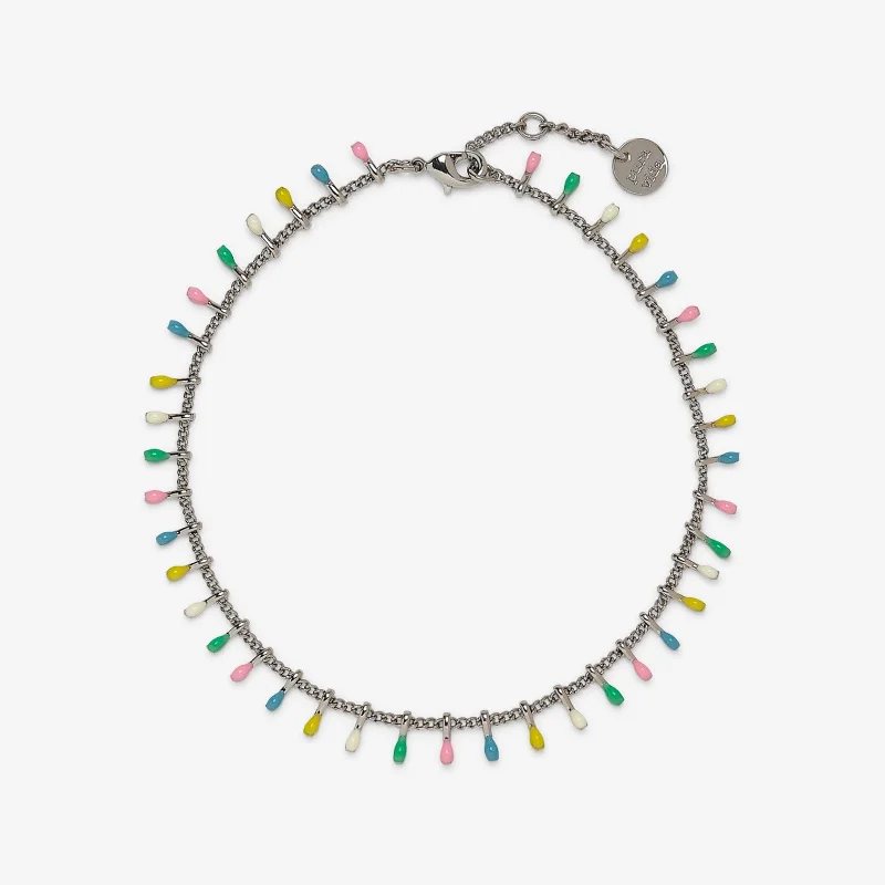 Modern Anklets with Trendy Accents-Enamel Droplet Chain Anklet
