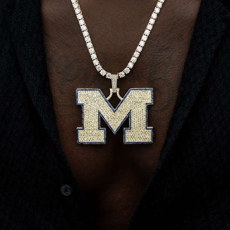 Exclusive Men's Necklaces & Pendants for the Modern Gentleman-Large University of Michigan Wolverines Official NCAA Logo Pendant Exclusive Men's Necklaces & Pendants for the Modern Gentleman-Large University of Michigan Wolverines Official NCAA Logo Pendant