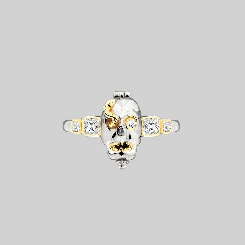 Chic Women's Rings for Fashion-Forward Looks-REVENANT. Skull Poison Box Ring - Silver Chic Women's Rings for Fashion-Forward Looks-REVENANT. Skull Poison Box Ring - Silver