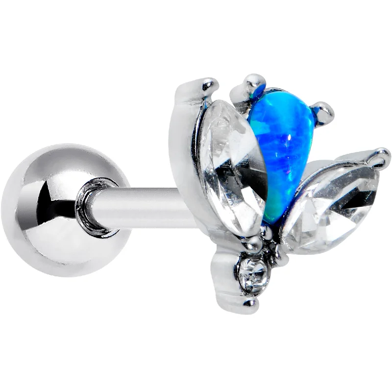 Women's Earrings – Elegant Designs for Every Personality--16 Gauge 1/4 Blue Synthetic Opal Style Flower Cartilage Tragus Earring Women's Earrings – Elegant Designs for Every Personality--16 Gauge 1/4 Blue Synthetic Opal Style Flower Cartilage Tragus Earring