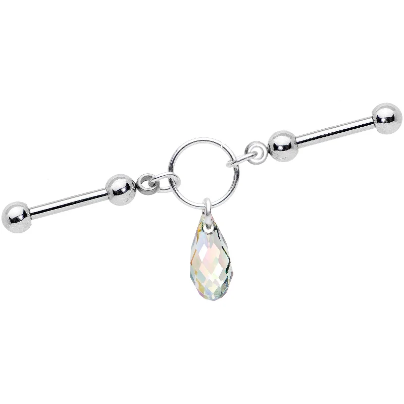 Women's Earrings – Elegant Designs for Every Personality--Drop Dangle Double Industrial Barbell Created with Crystals Women's Earrings – Elegant Designs for Every Personality--Drop Dangle Double Industrial Barbell Created with Crystals