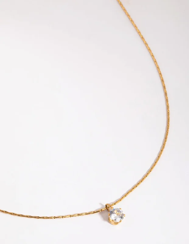 Shop Classic Women's Necklaces & Pendants with a Modern Twist-Waterproof Gold Plated Stainless Steel Diamante Necklace Shop Classic Women's Necklaces & Pendants with a Modern Twist-Waterproof Gold Plated Stainless Steel Diamante Necklace