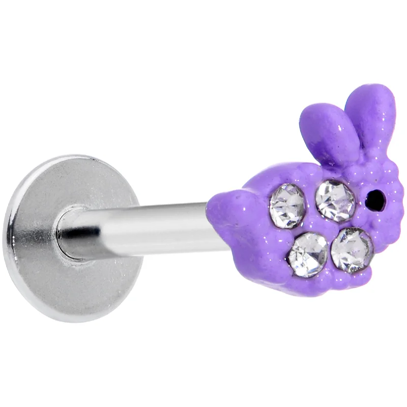 Comfortable Lip Rings for Every Occasion16 Gauge 5/16 Clear Gem Purple Easter Bunny Labret Monroe Tragus Comfortable Lip Rings for Every Occasion16 Gauge 5/16 Clear Gem Purple Easter Bunny Labret Monroe Tragus