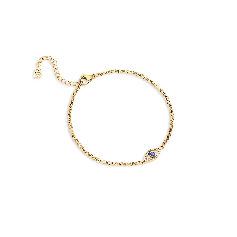 Traditional Gold Bangles for Wedding-Custom Evil Eye Bracelet (Gold)