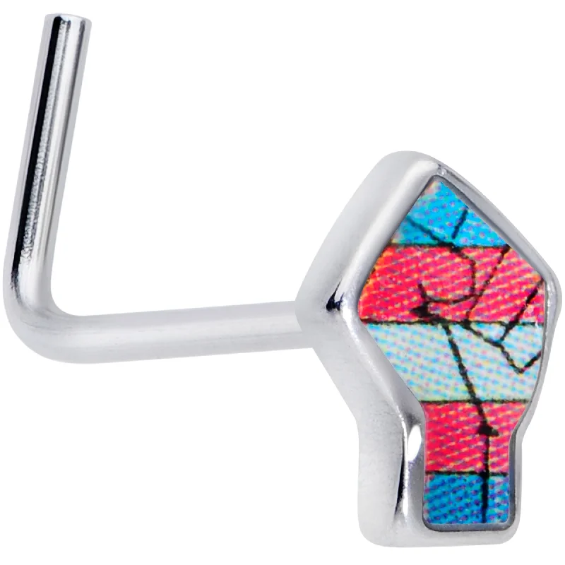 Nose Rings for Weddings -20 Gauge 5/16 Pink White Blue Transgender Pride Fist L-Shaped Nose Ring Nose Rings for Weddings -20 Gauge 5/16 Pink White Blue Transgender Pride Fist L-Shaped Nose Ring