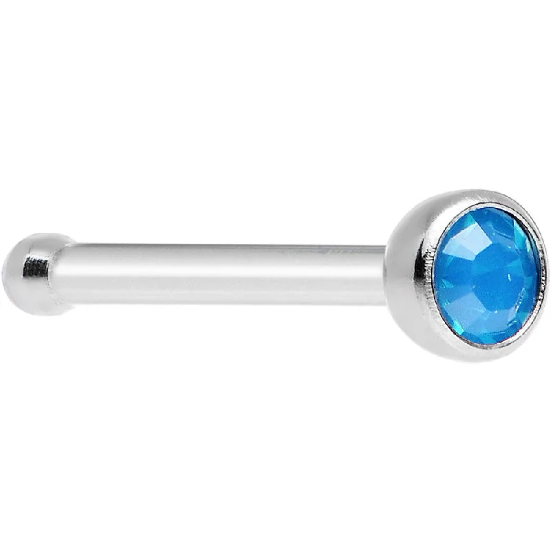 Trendy Nose Rings for Unique Style -Caribbean Blue Opal Nose Bone Created with Crystals Trendy Nose Rings for Unique Style -Caribbean Blue Opal Nose Bone Created with Crystals